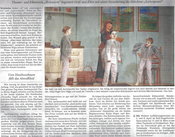 Aschenputtel - Rhein-Neckar Zeitung 3. Januar 2014